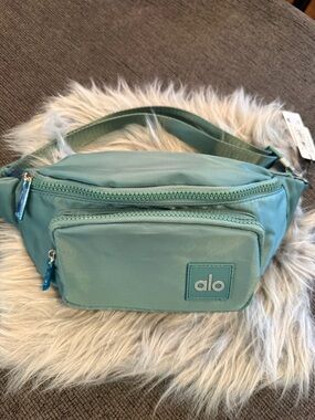 ALO Yoga teal green belt bag